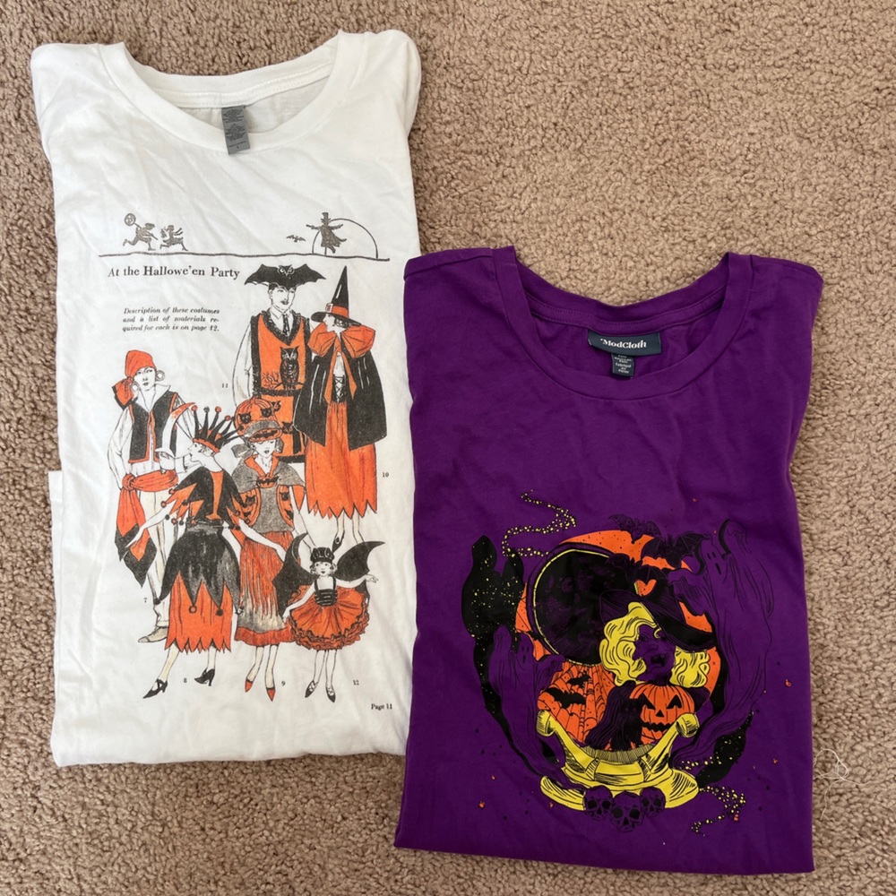 TWO Modcloth Halloween Shirts